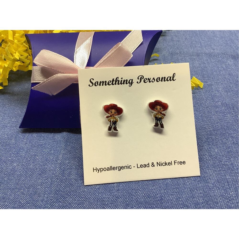 Jessie - Toy Store Inspired Post Earrings -- Gift Boxed - Chibi Cute